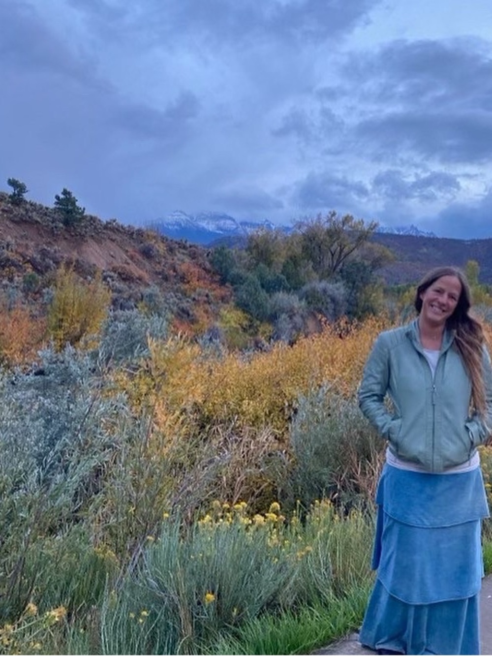 Blue Fountain Simplicity Long Skirt by Gaia Conceptions
